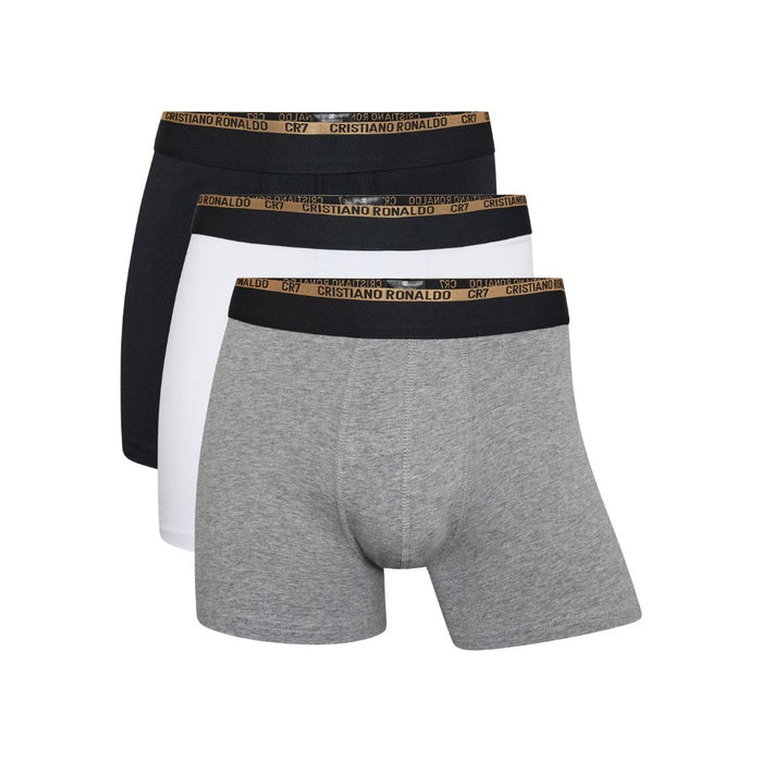 Boxers CR7 UNDERWEAR Homem em Algodão Orgânico PACK de 3 unidades, sortidos, Elástico CR7 em dourado e preto