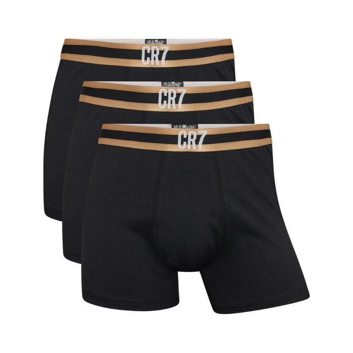Boxers CR7 UNDERWEAR Homem em Algodão Orgânico PACK de 3 unidades, sortidos, Elástico CR7 em dourado