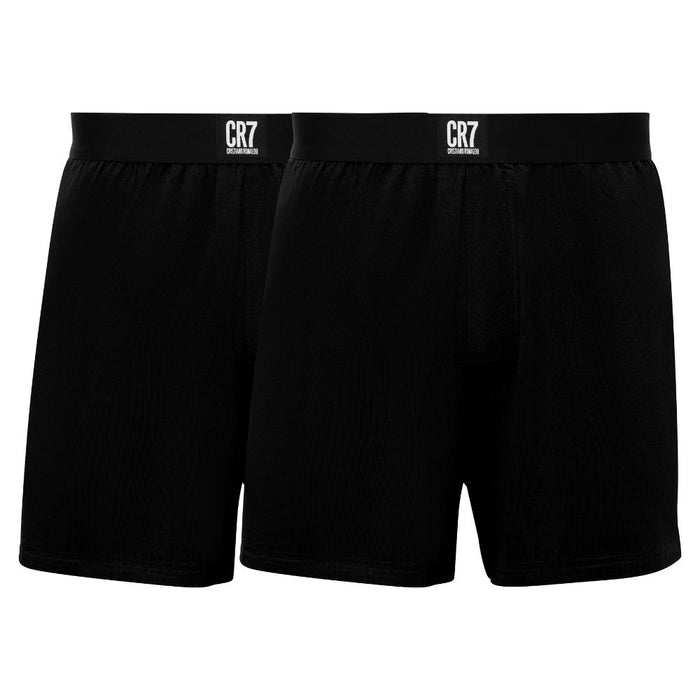 CR7-Boxers Homem Pack de 2 Boxers em Modal – Corte Largo, Perna Mais Comprida e Máximo Conforto, Preto