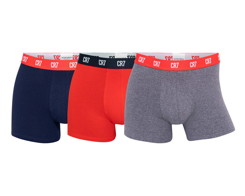 CR7-Slip Men in Cotton PACK of 3 Assorted Units, Navy-White-Grey, Contrast  CR7 Navy Elastic