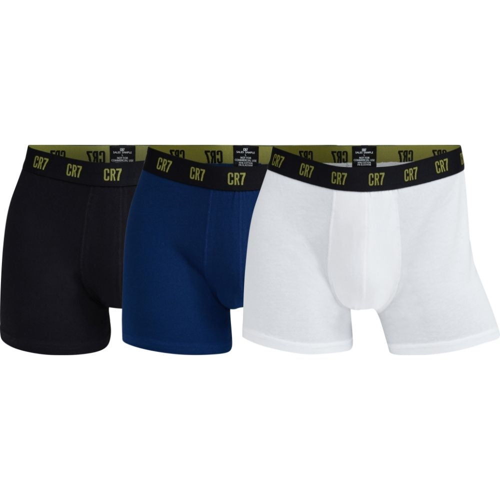 CR7 Men's Boxers in Organic Cotton PACK of 3 units, assorted, Contrast CR7  Elastic