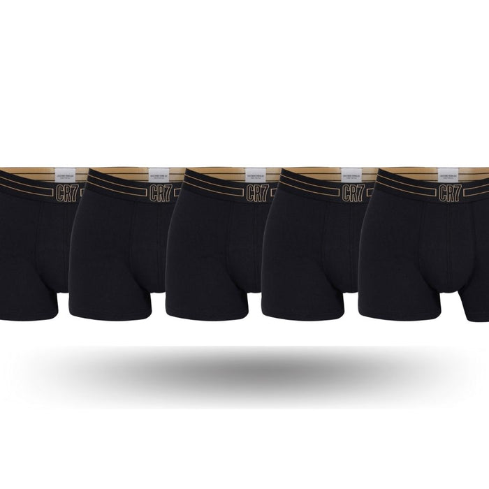 CR7-Boxers Homem em Algodão Orgânico - PACK de 5 unidades em Preto