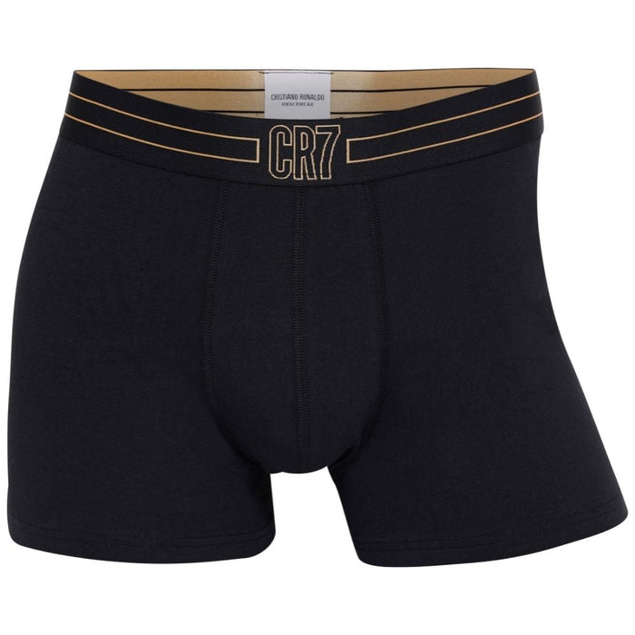 CR7-Boxers Homem em Algodão Orgânico - Preto com elástico dourado