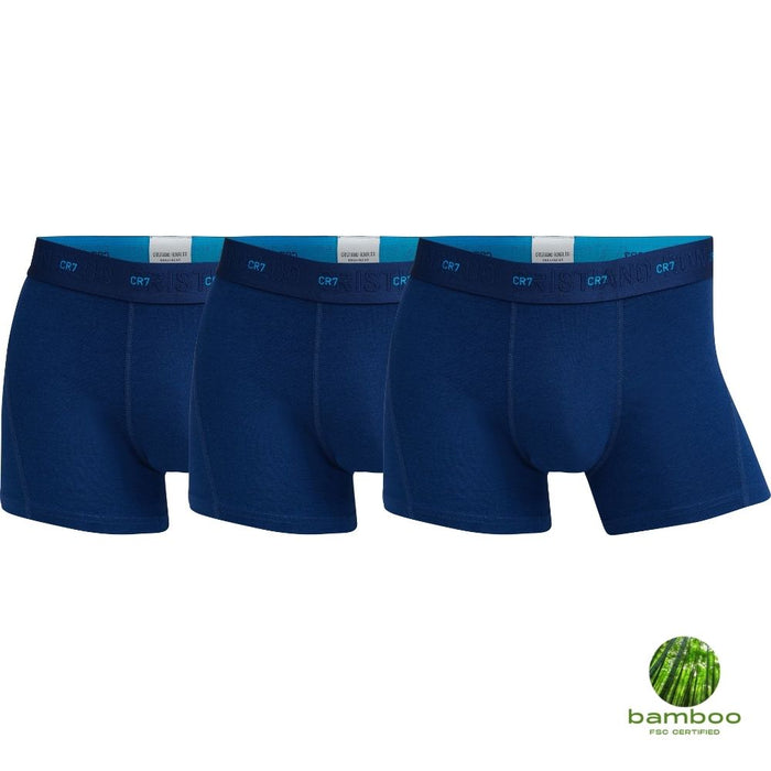 CR7-Boxers Homem em Bambu Extra Suave, Extra Durabilidade, PACK de 3 unidades , Elástico CR7