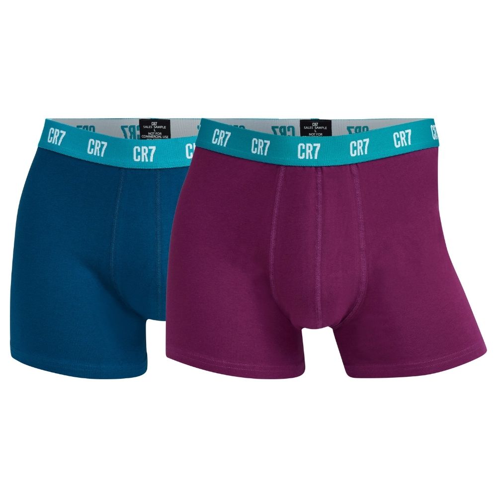 CR7 - Men's Boxers - Organic Cotton PACK of 2 pcs, elastic CR7 logo with Contrasting Colors