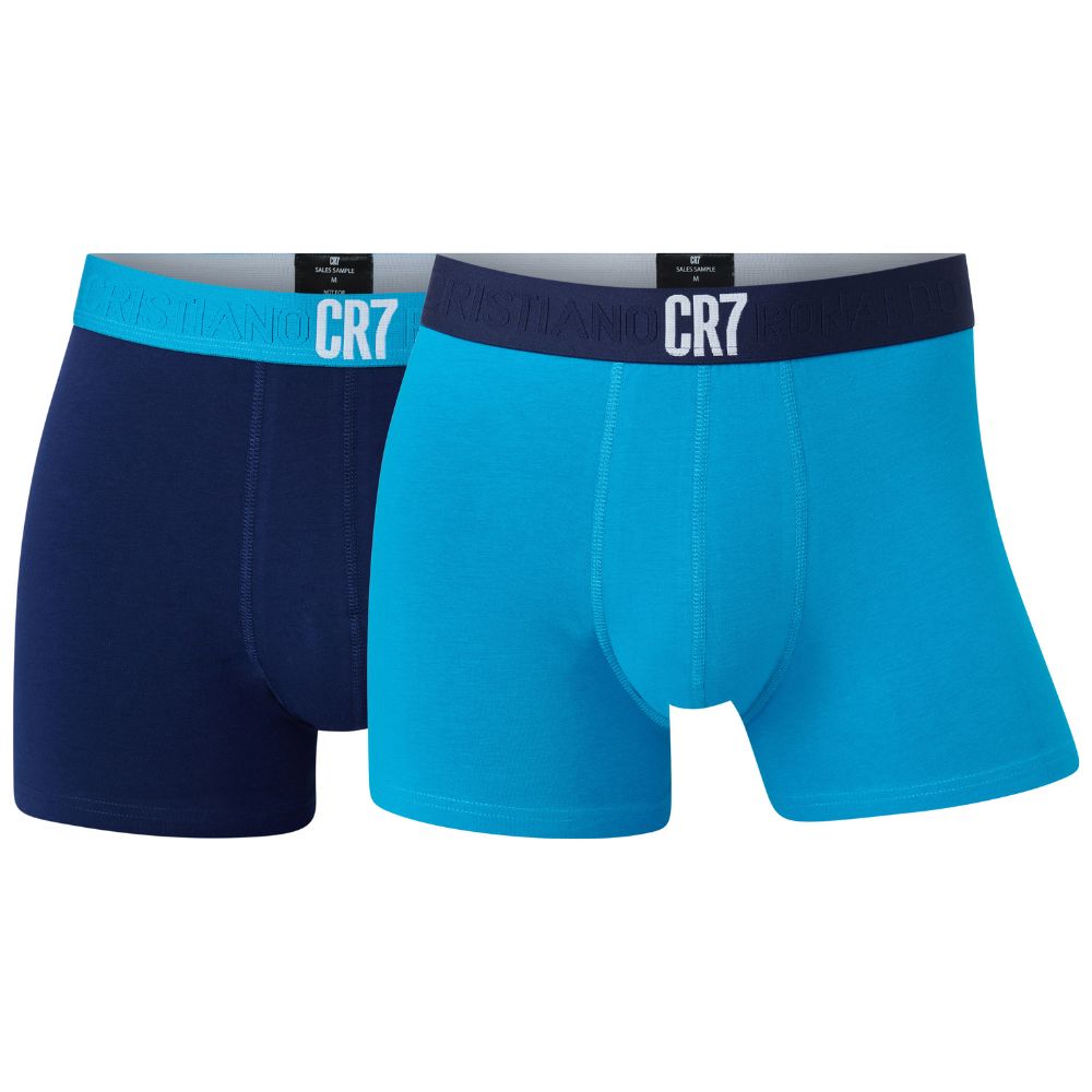 CR7 - Men's Boxers - Organic Cotton PACK of 2 pcs, elastic CR7 logo with Contrasting Colors